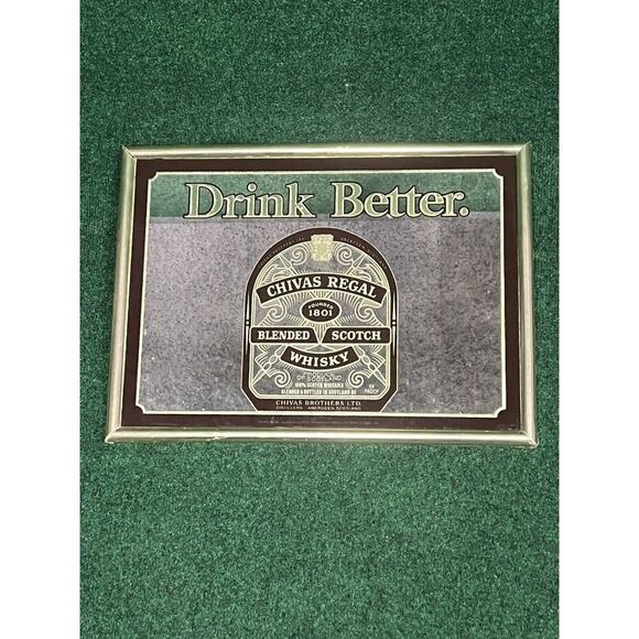Vintage Chivas Regal Blended Scotch Whiskey Bar Mirror - Man Cave - Scotland - Picture 1 of 4